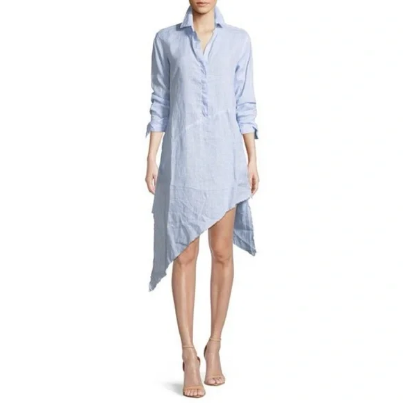 Frank + Eileen Drake Stripe Shirt Dress Blue White - Picture 13 of 13